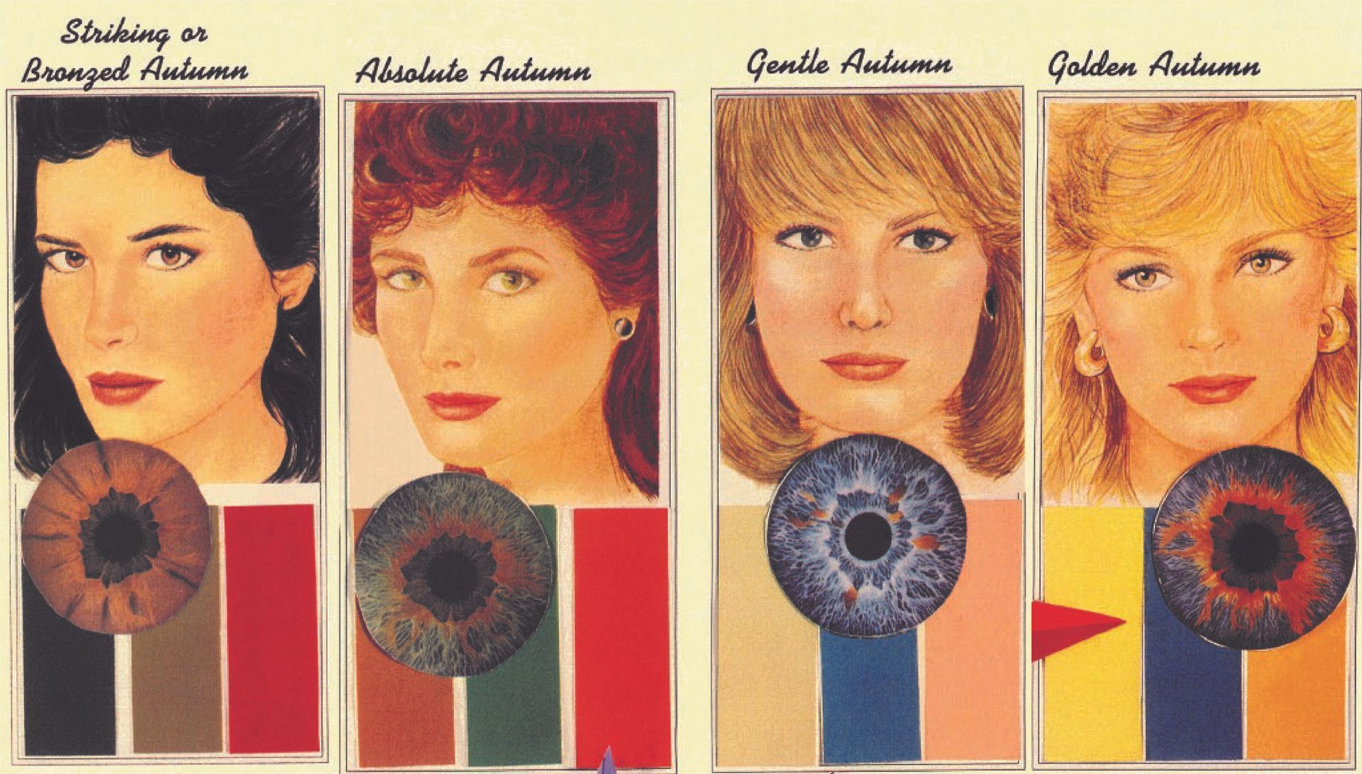 Four pictures of a woman with different shades of hair - Seasonal Blends for Autumn