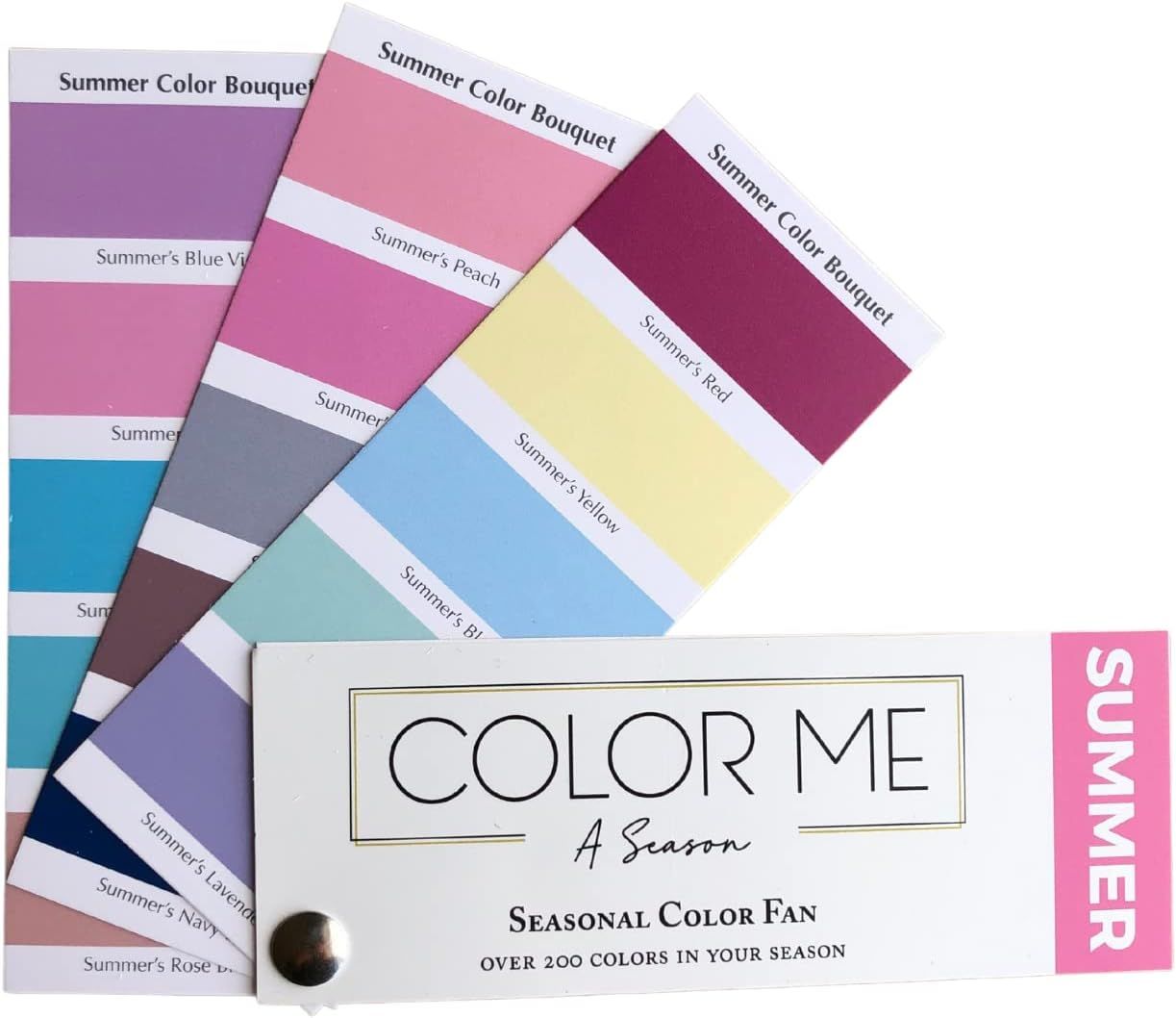 A color me a season - summer color fan with many different colors