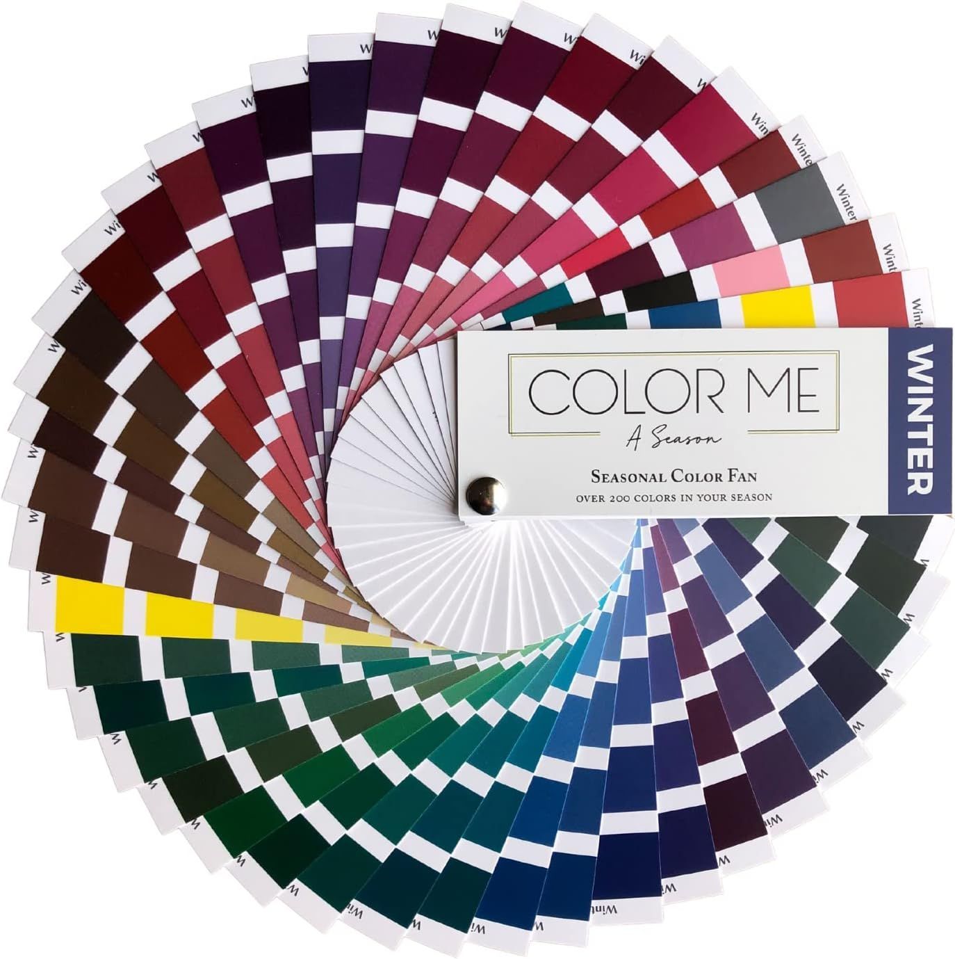 A color me winter color fan with many different colors