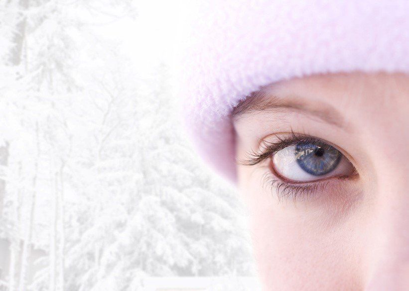 woman looking at you in winter