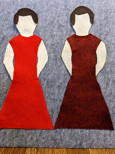 Dark Red Felt Doll