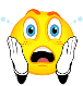 A cartoon smiley face is covering its face with its hands.