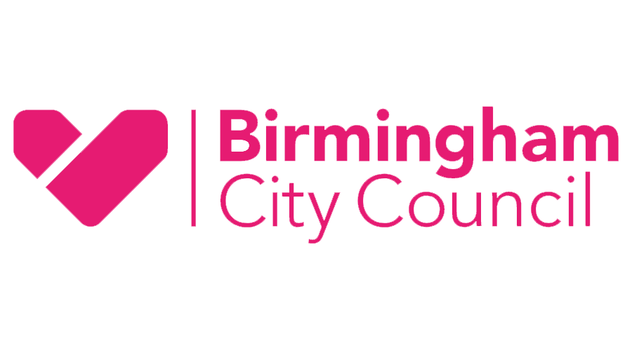 Birmingham city council logo in pink