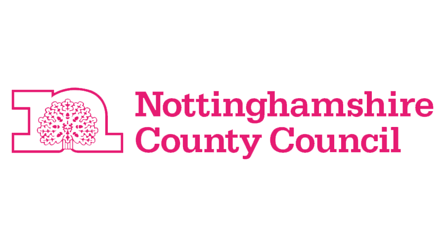Nottinghamshire county council logo in pink