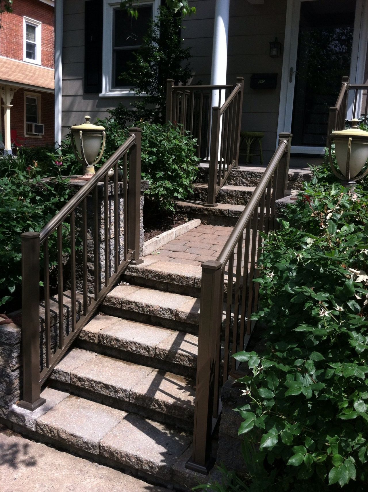 Brown Railings On Stairs — Hatboro, PA — Main Street Fence