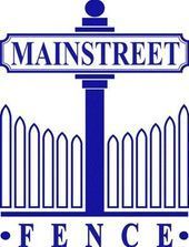 The mainstreet fence logo is a blue sign with a fence in the background.