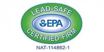 Green EPA Lead-Safe Certified Firm oval logo with certificate number NATT-14682-1