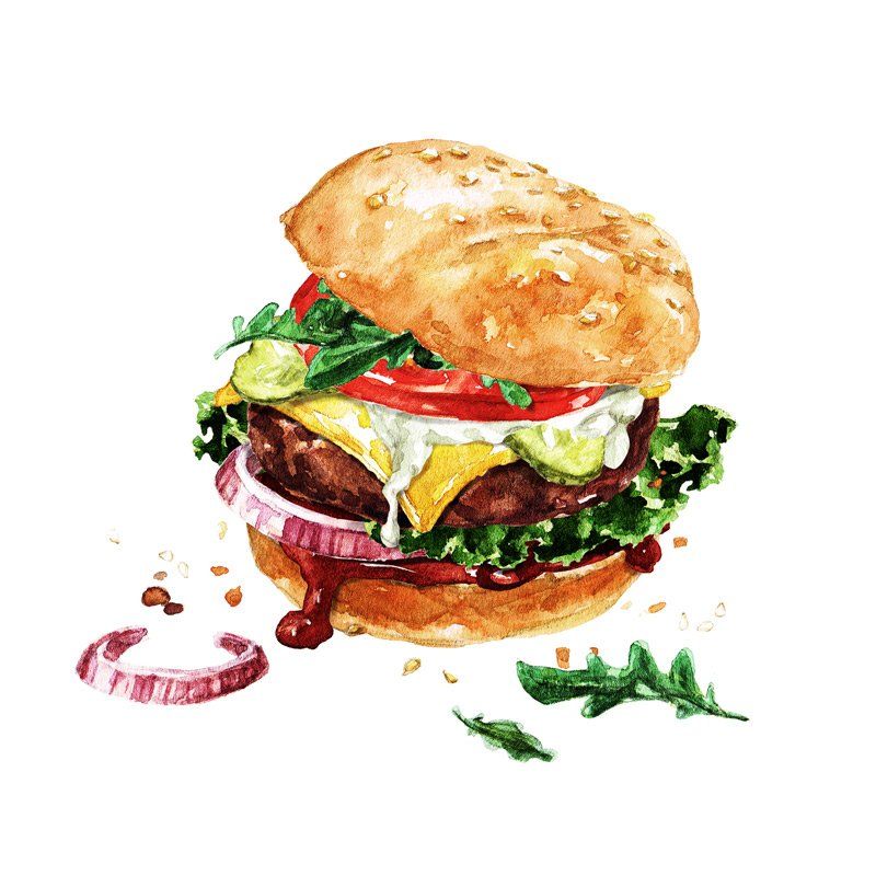 burger steak tomate salade oignon