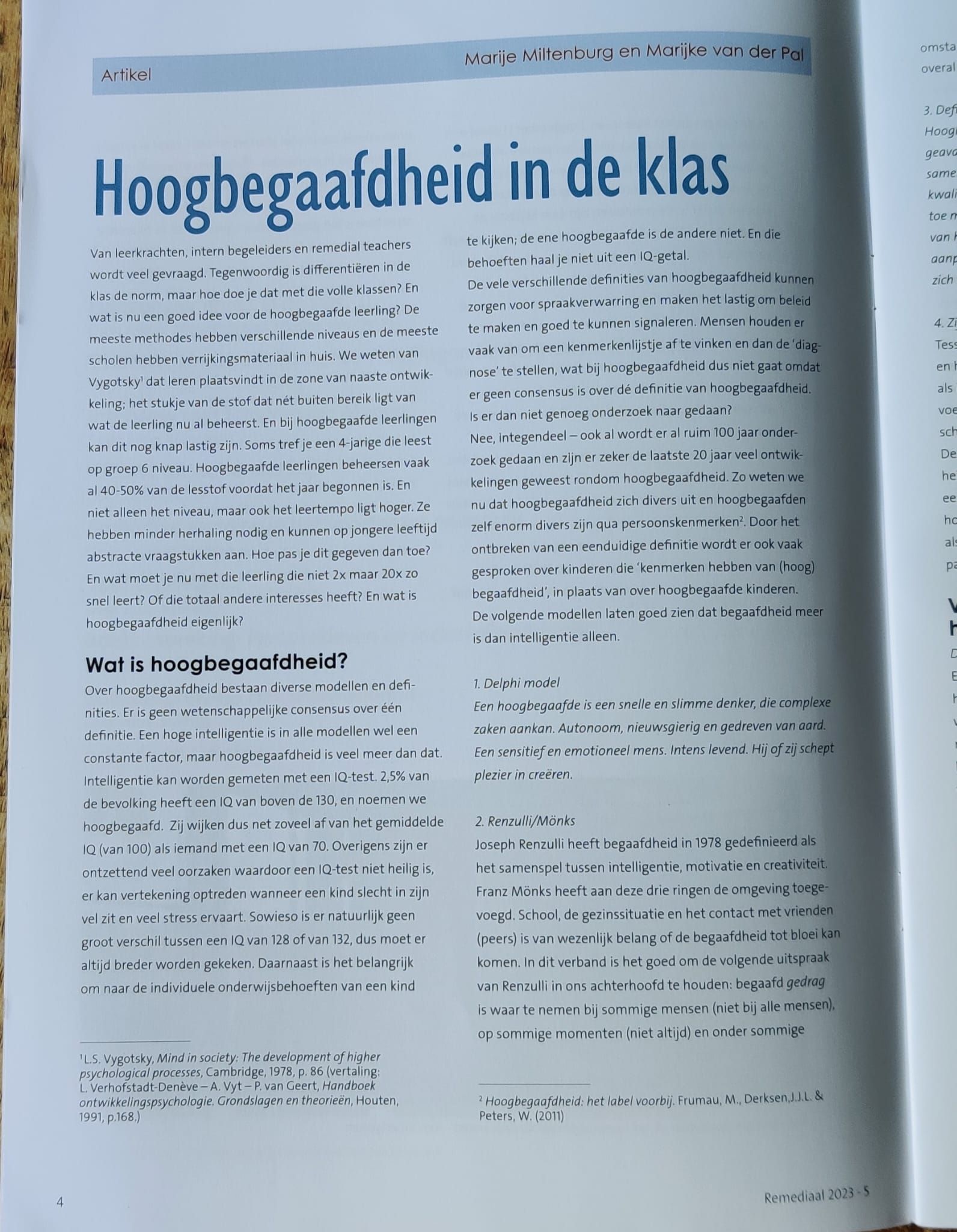 Hoogbegaafdheid in de klas Remediaal 5 2023