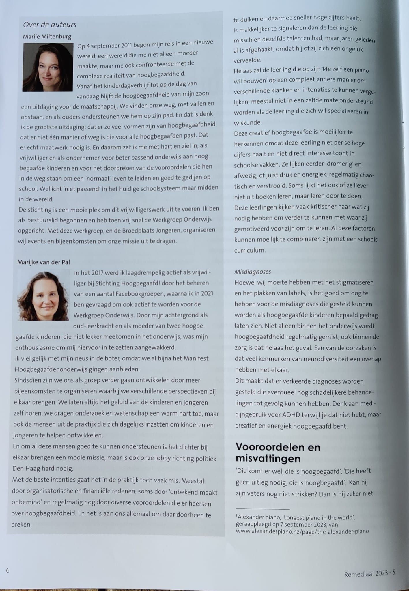 Over de auteurs, Remediaal 5 2023