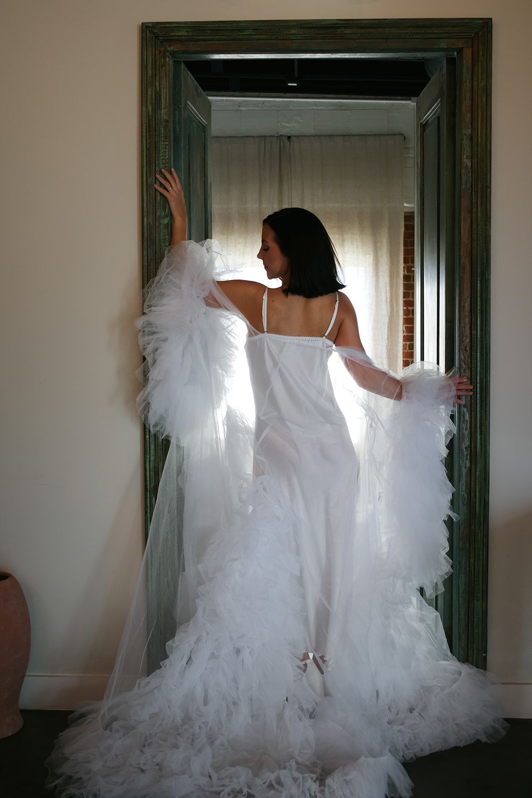Bride in private suite at Bestow Events in Longmont, Colorado.