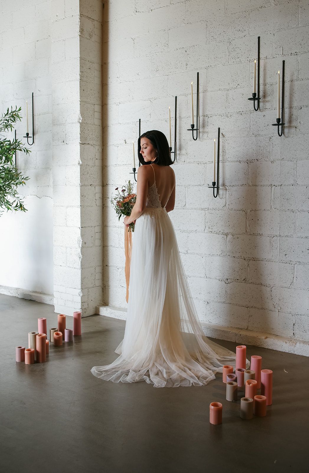 Bride at wedding venue and bridal shower space in Longmont, Colorado.