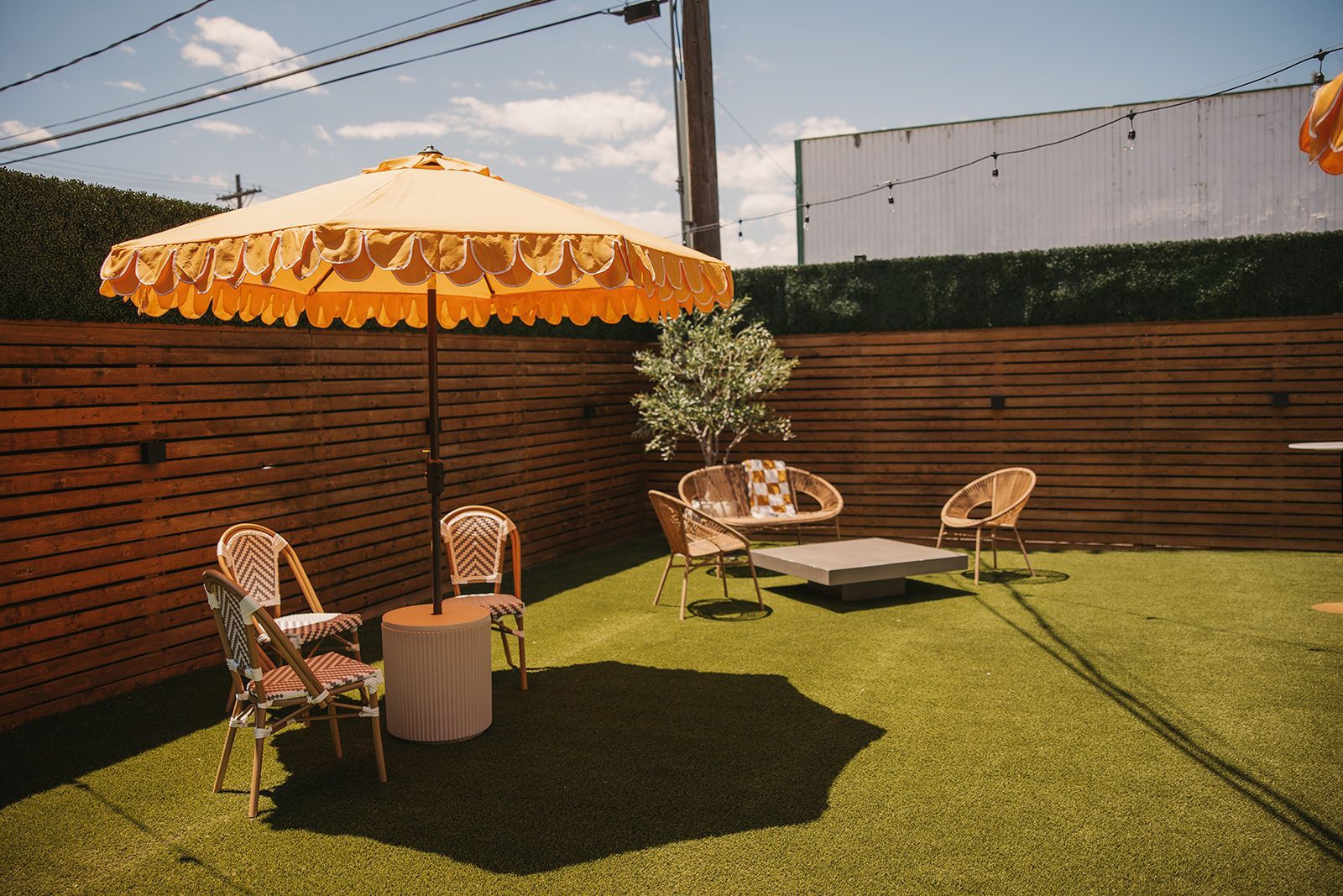 Clean and modern outdoor patio for rent near Boulder, CO.