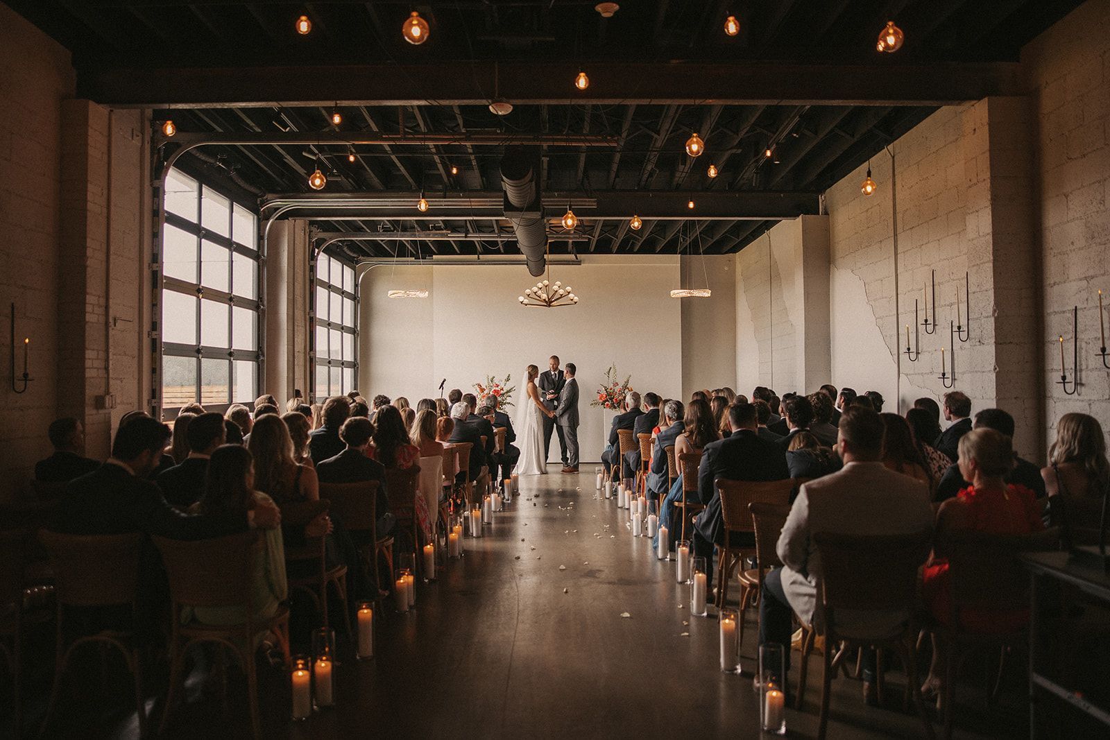 Wedding ceremony at Bestow Events in Longmont, CO.