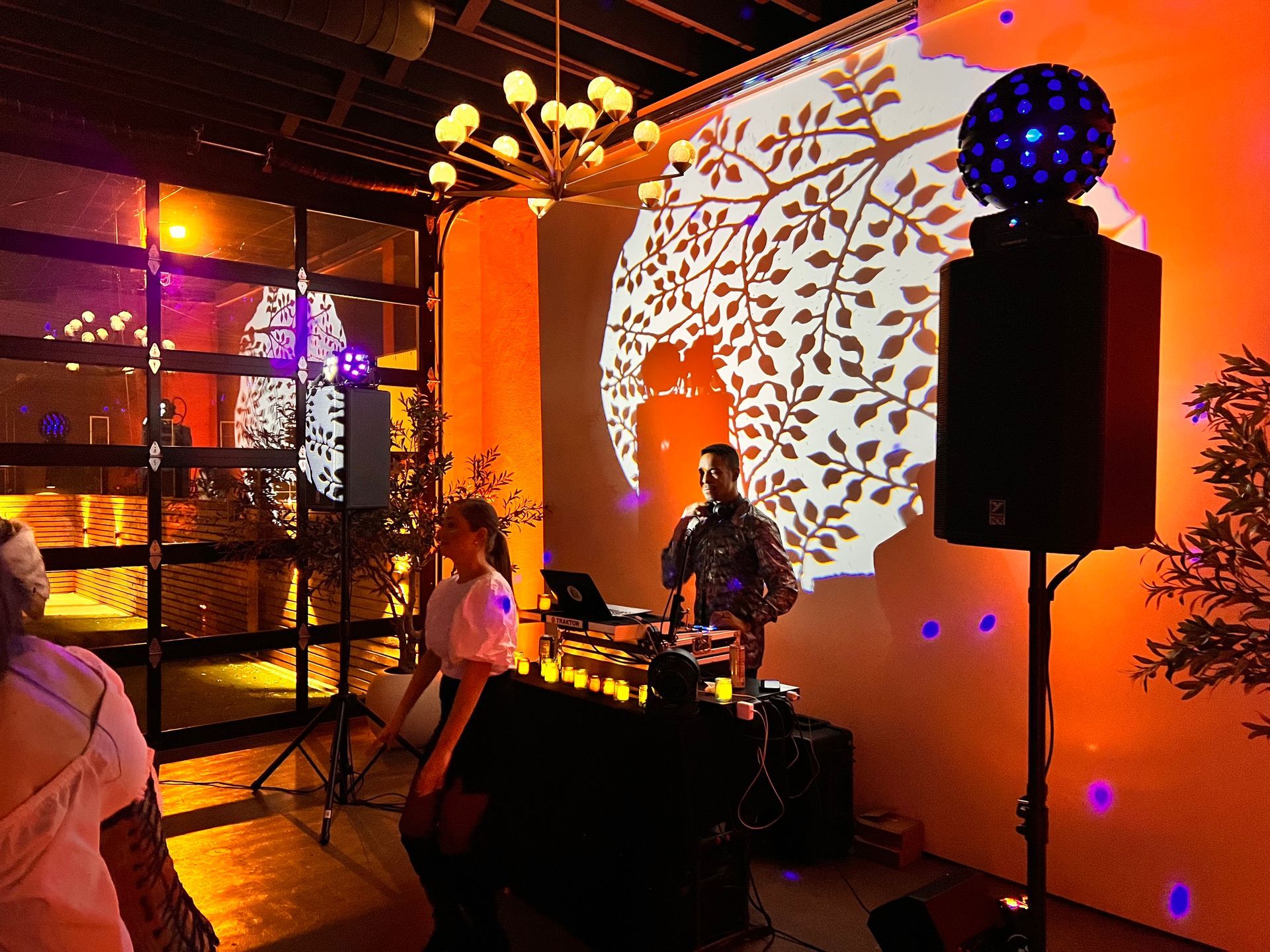 DJ setup with lighting at Bestow Events in Longmont, Colorado.