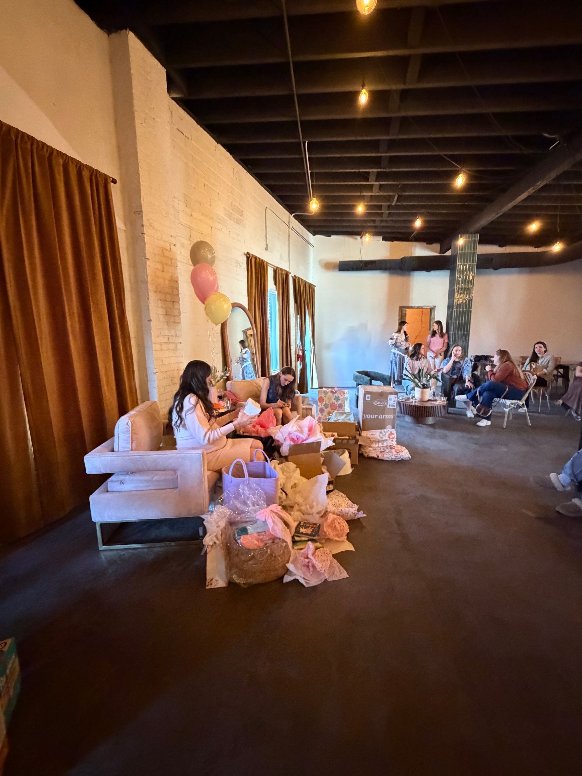 Indoor baby shower at venue space for rent in Longmont, CO.