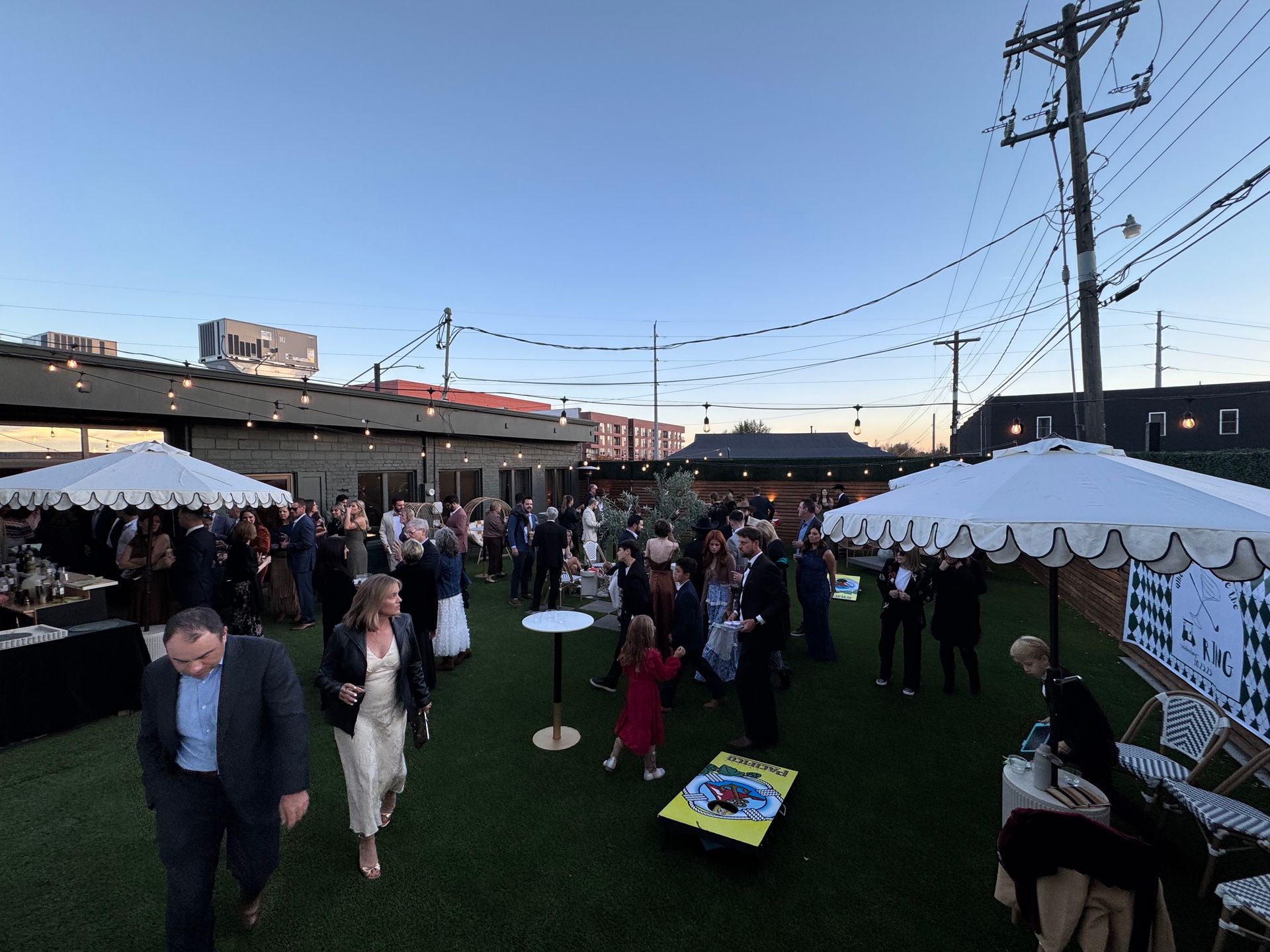 Outdoor cocktail hour space for rent in Longmont, CO.