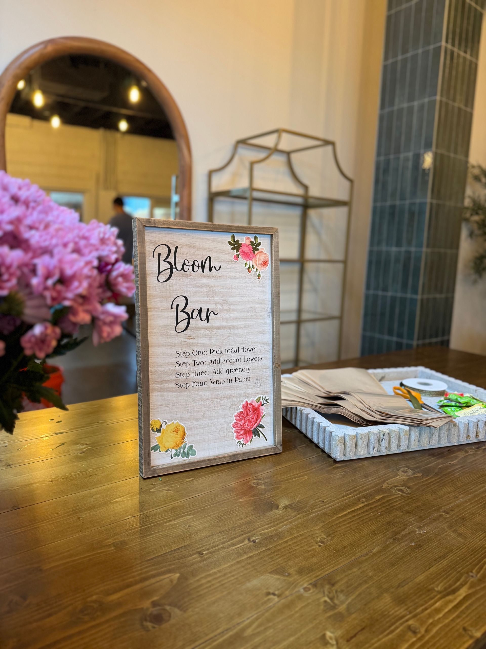 Baby shower setup at Bestow Events in Longmont, Colorado.