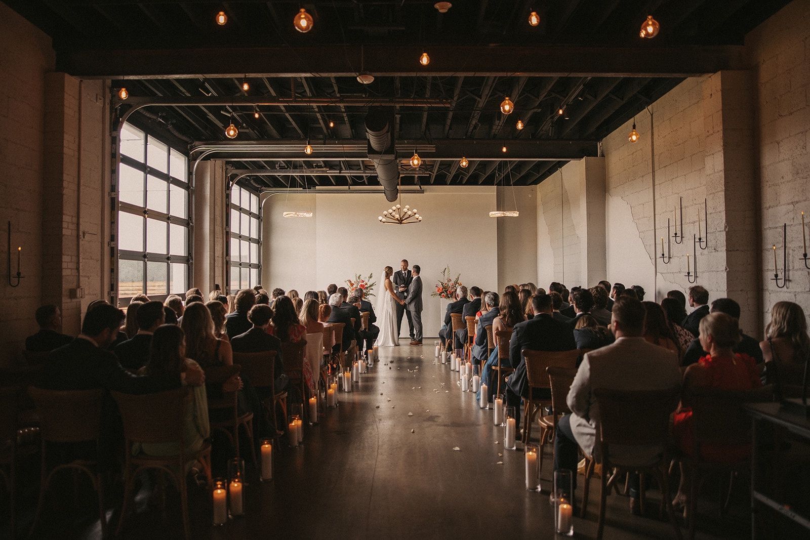 Wedding ceremony at Bestow Events in Longmont, CO.