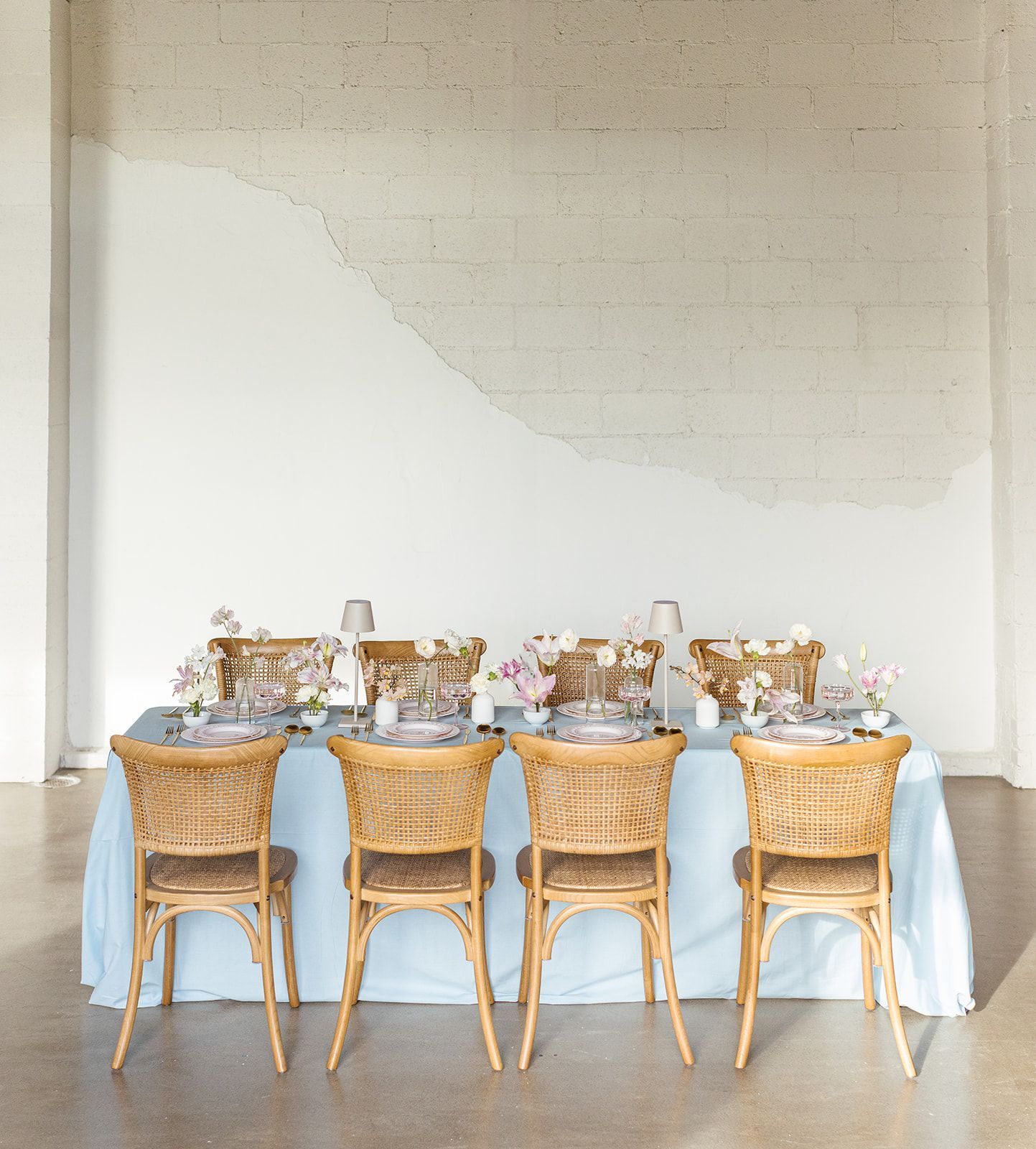 Florals on top of a table at Bestow Events in Longmont, CO.