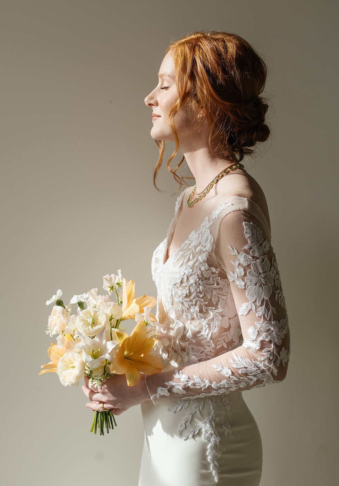 Model posing for photoshoot at Bestow Events in Longmont, CO.