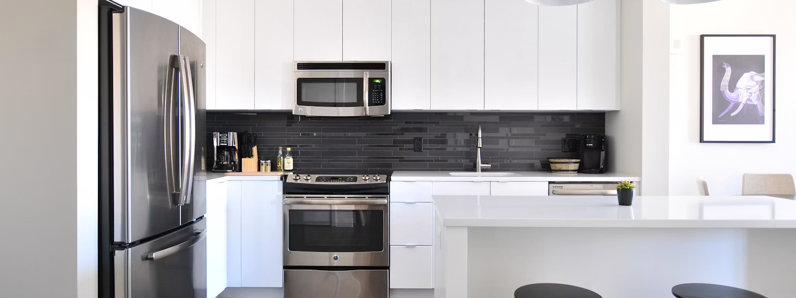 Factory authorized service in Fresno, CA: stainless steel refrigerator in a modern kitchen serviced