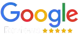 Google logo with five stars below, indicating a 5-star rating.