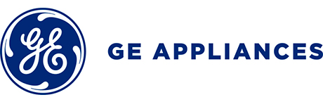 GE Appliances logo with blue GE emblem and black text on white background