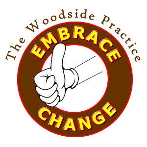 The Woodside Practice's logo of their mantra - Embrace Change