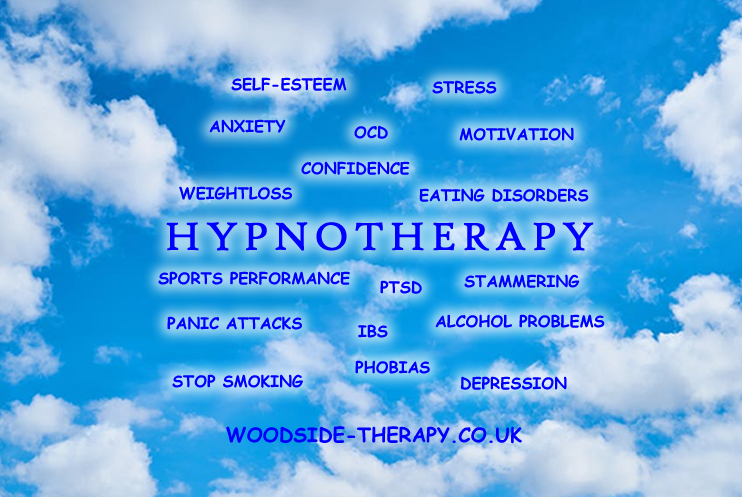 An image showing various problems that can be helped with hypnotherapy