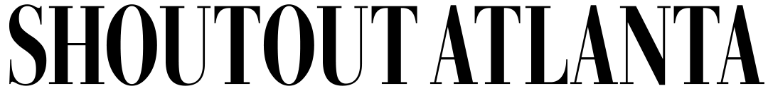 The word shoutout atlanta is written in black and white on a white background.