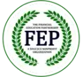 Green circular logo with laurel wreath and bold “FEP” text in the center.