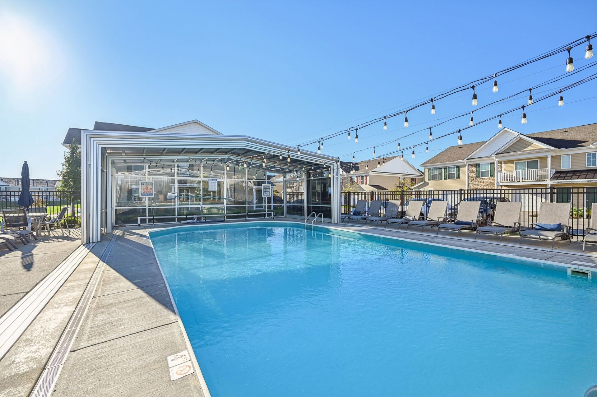 Year-round, heated pool at Latham Apartments
