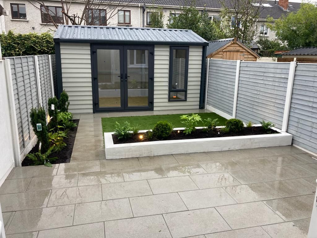 Bespoke garden shed fitted into an Irish garden