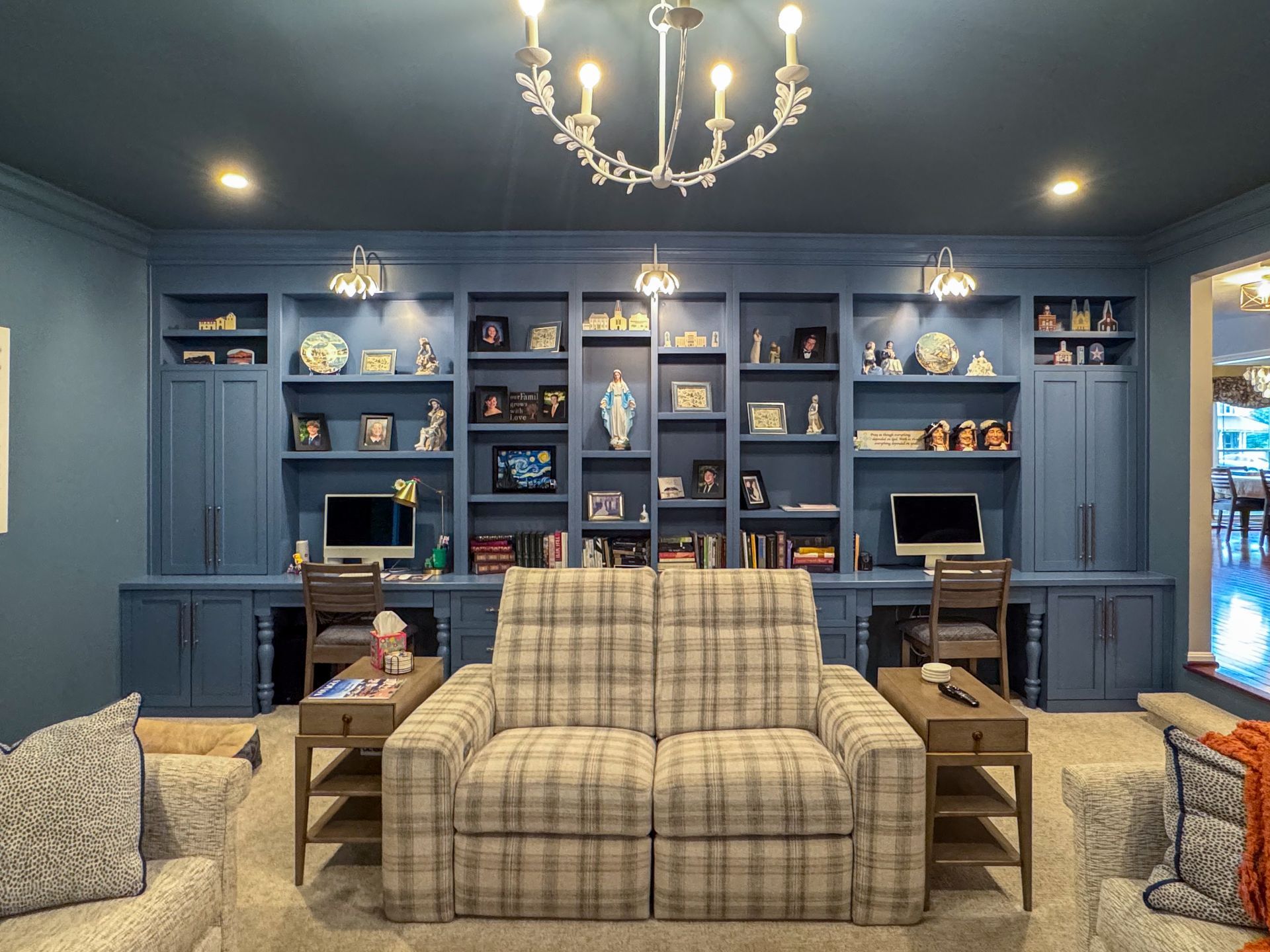 A living room with a couch and a television