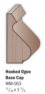A picture of a hooked ogee base cap wm-163