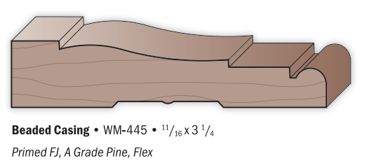 A drawing of a piece of wood that says primed f1 a grade pine flex