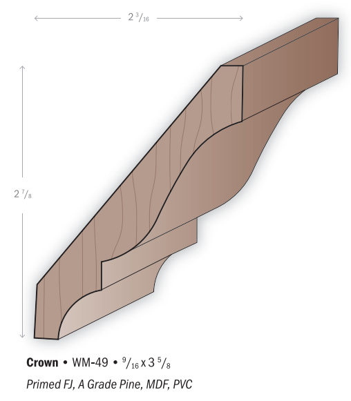 A drawing of a wooden crown with measurements