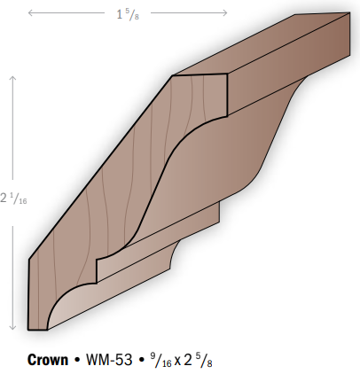 A drawing of a wooden crown with measurements