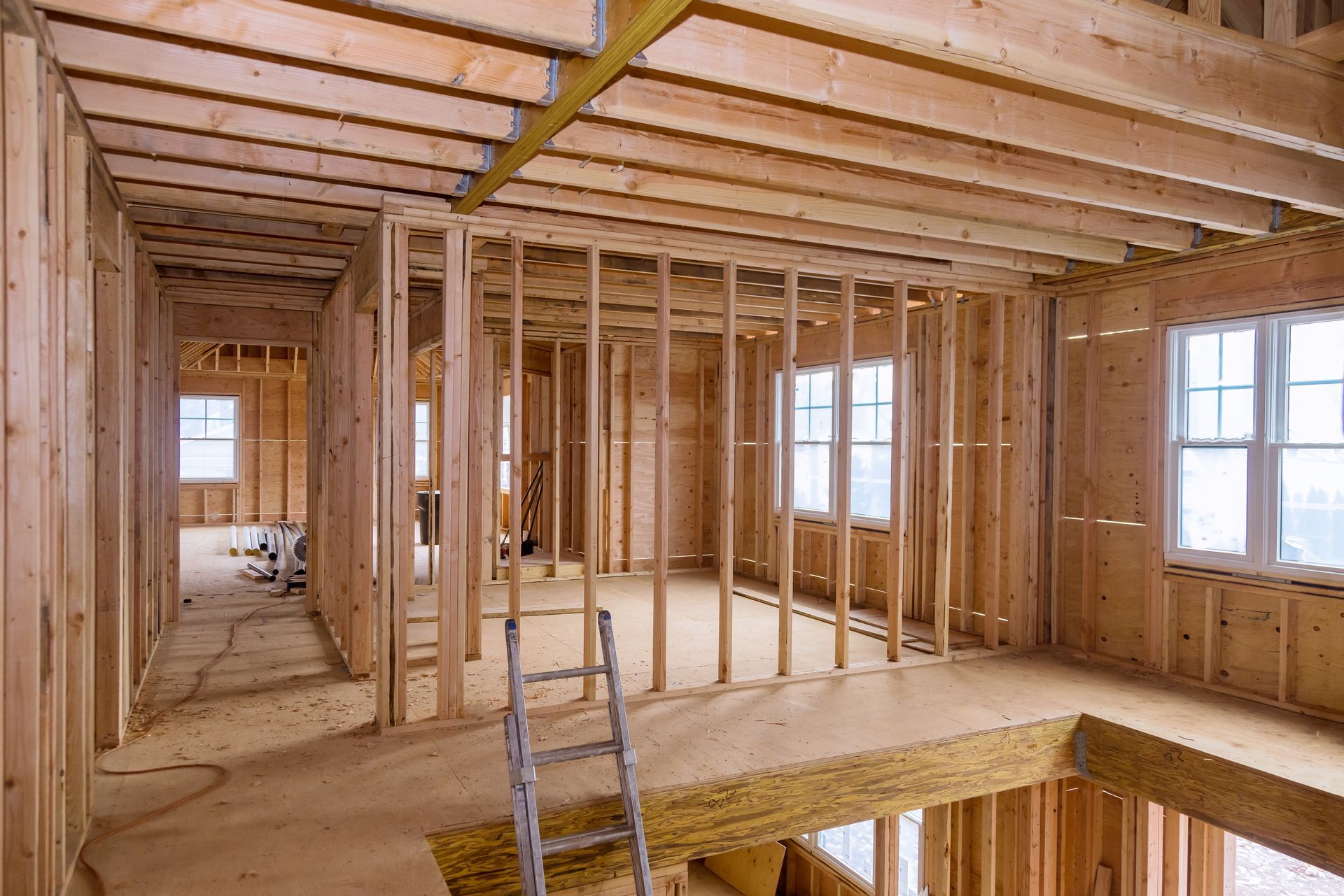 Interior of a house under construction
