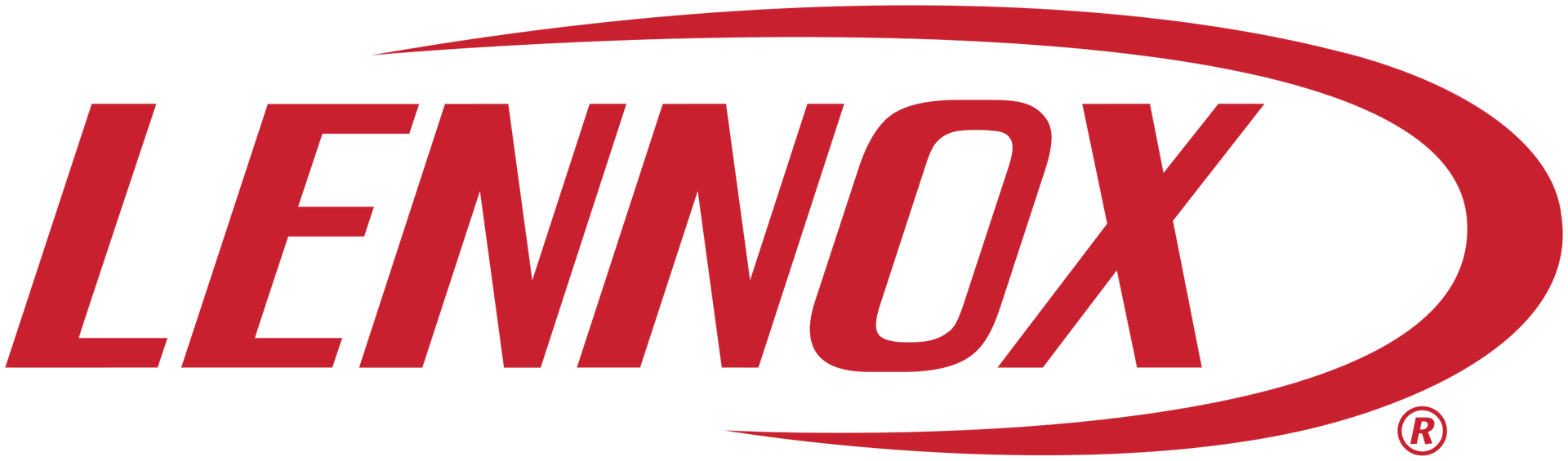 The Lennox logo: red text 