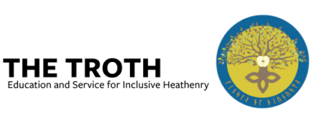 THE TROTH logo with the tagline “Education and Service for Inclusive Heathery,” beside a blue-and-gold tree emblem