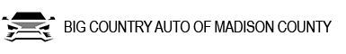 a black and white logo for big country auto of madison county