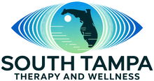 South Tampa Therapy and Wellness logo with stylized teal eye and figure silhouette