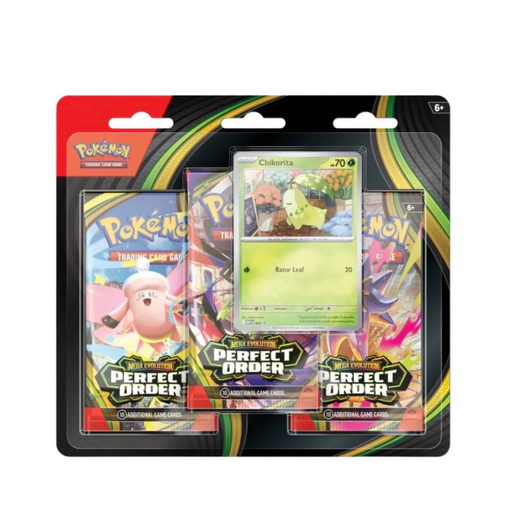 Pokemon TCG: Perfect Order 3-Pack Blister Collection - (Chikorita)