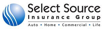 The select source insurance group logo is a blue sphere with waves on it.