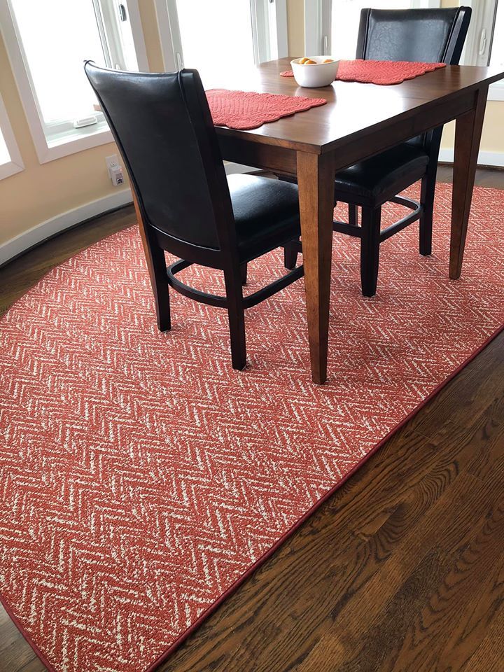 Red Geometric Area Rug