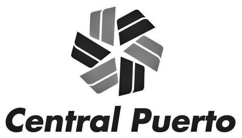 Logotipo de Central Puerto en negro y gris sobre fondo blanco