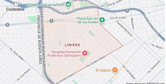 Map of central Buenos Aires showing streets and landmarks, including Plaza del Congreso and Hospital Nacional.