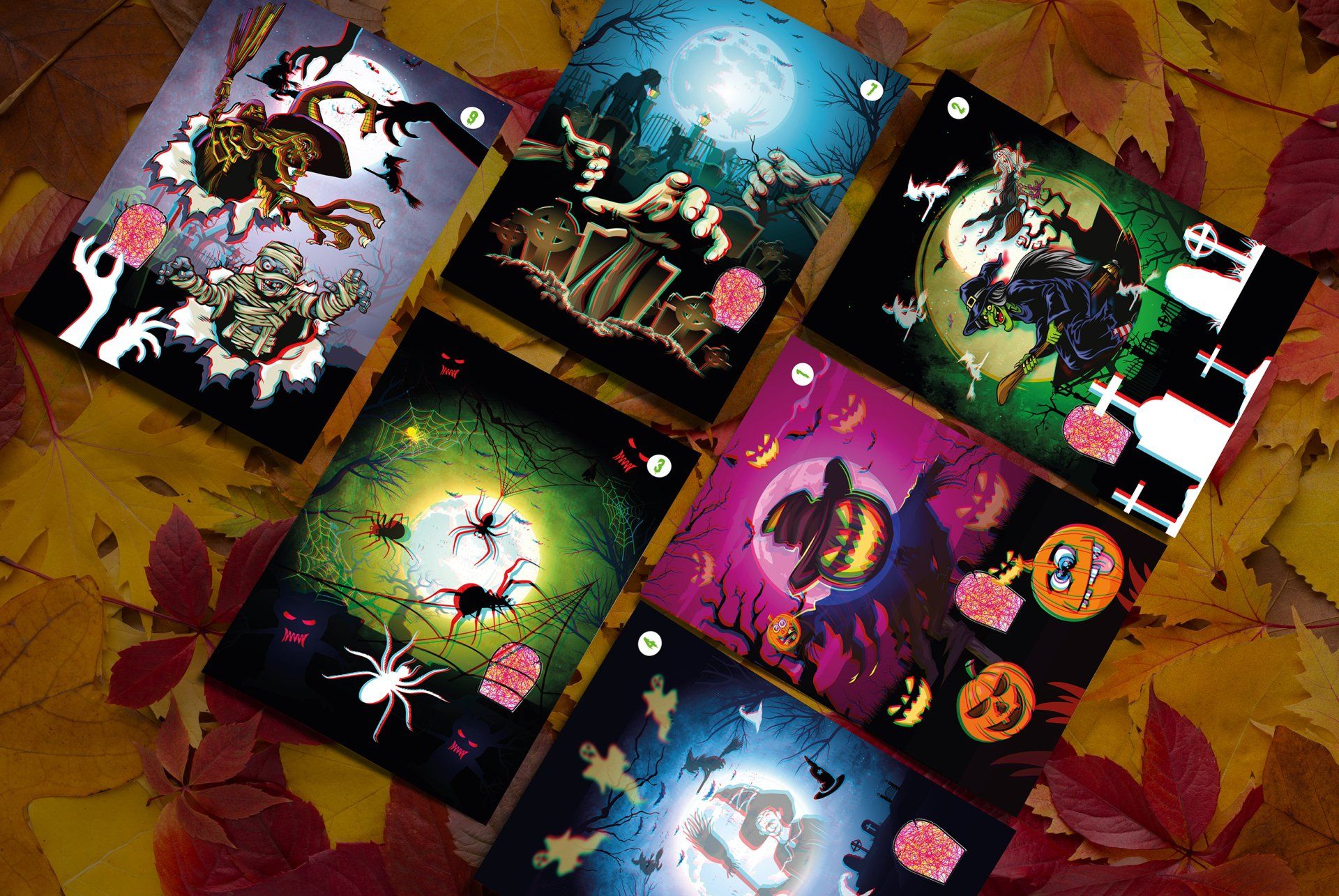 3D halloween posters
